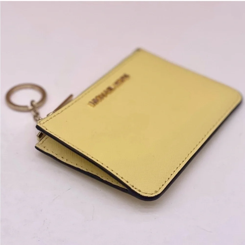 Michael Kors Small Coin Pouch Wallet Card Case Buttercup Color